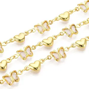 Brass Glass Link Chains