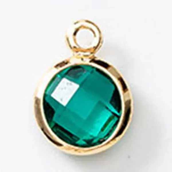 Birthstone Brass K9 Glass Charms