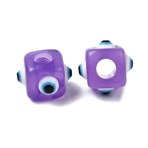 Resin Evil Eye European Beads