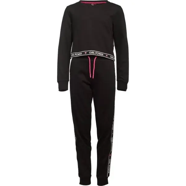 Lewro RIVIA Dívčí tepláková souprava, černá, velikost 116-122