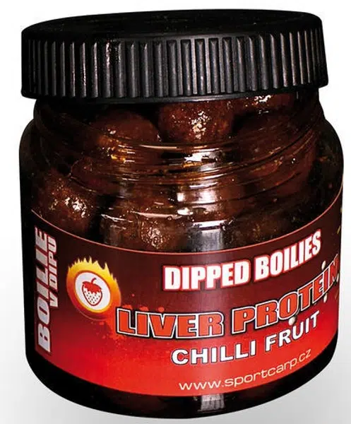 Sportcarp boilies v dipu dipped boilies chilli fruit 200 ml 20 mm
