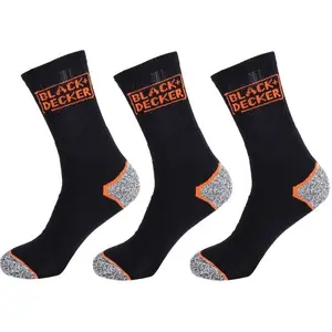 BLACK & DECKER SOCKS 3P Pracovní ponožky, černá, velikost 39-42