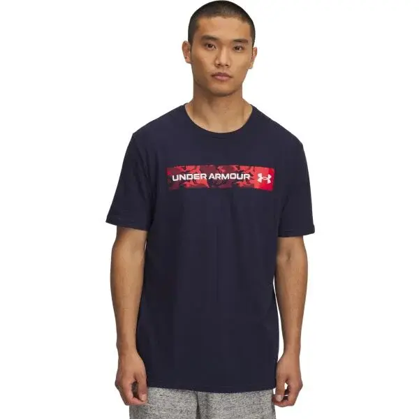 Under Armour CAMO CHEST STRIPE Pánské triko, tmavě modrá, velikost S