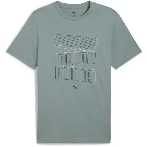 Puma ESSENTIALS LOGO LAB HOG TEE Pánské triko, zelená, velikost
