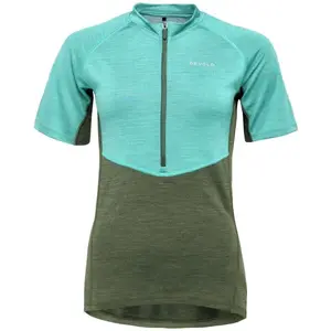 Devold STANDAL MERINO TEE ZIP NECK Dámské cyklistické triko, tyrkysová, velikost