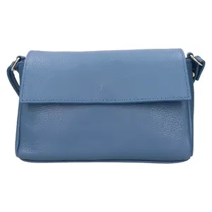 Dámska kožená crossbody kabelka Italia Darina - modrá
