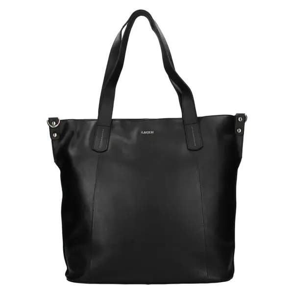 Dámská kožený kabelka Lagen Cecile - černá