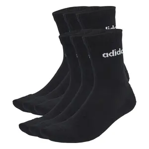 adidas Linear Crew Socks Cushioned Socks 6 Pair Pack S