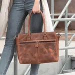 Dámská kožená kabelka na notebook Sparwell Bardot - koňak