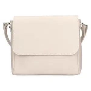 Dámská kožená crossbody kabelka Italia Nikka - krémová