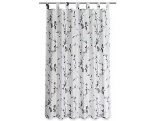 Závěs Roma 140x160 cm, lístky, šedo-bílý