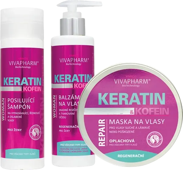 VIVAPHARM Vivaco Dárková kazeta keratin a kofein