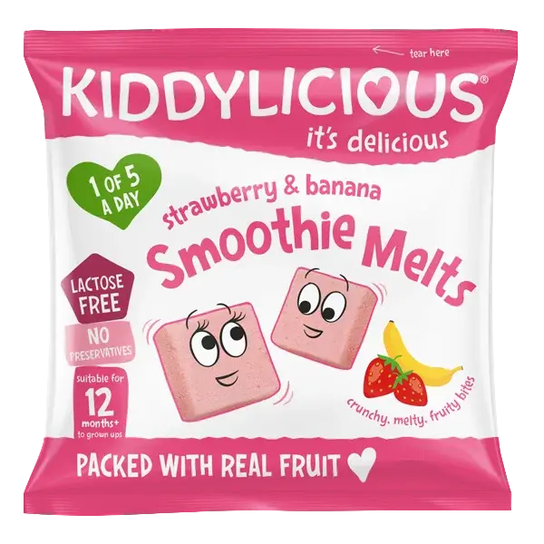 KIDDYLICIOUS Ovocné polštářky z jahod a banánu 6 g