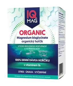 IQ MAG ORGANIC Magnesium+B6, organický hořčík tobolky 90 tobolek