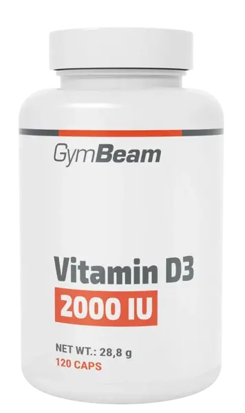 GYMBEAM Vitamin D3 2000 IU 1430 g- bez příchutě 120 kapslí