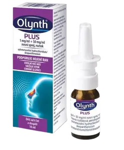 OLYNTH Plus 1 mg/ml + 50 mg/ml nosní sprej, roztok pro léčbu rýmy u dospělých a dětí od 6 let, 10 ml