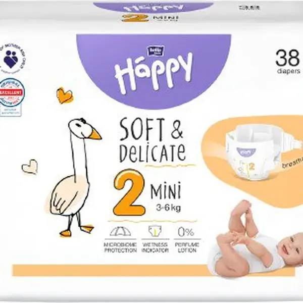 BELLA Baby Happy Soft&Delicate Mini (3-6 kg), 38 ks