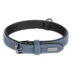 Kožený obojek pro psy Flamingo Delu modrá - L