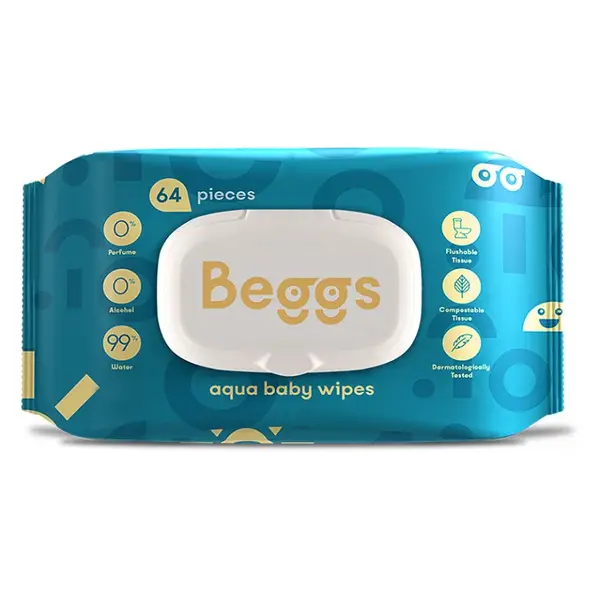 BEGGS Vlhčené splachovateľné obrúsky 64 kusov