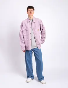 Carhartt WIP Walter Chore Coat Pink Fog garment dyed L