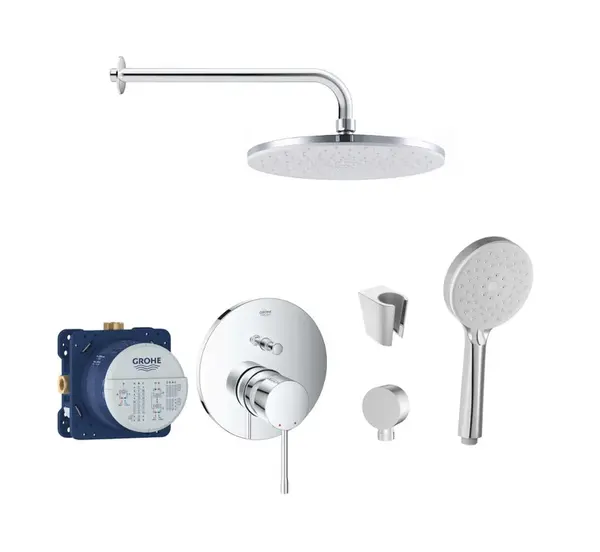 SANITINO - Sprchový set s batériou a telesom pod omietku Grohe, príslušenstvo kielle, chróm SANI21GKK014