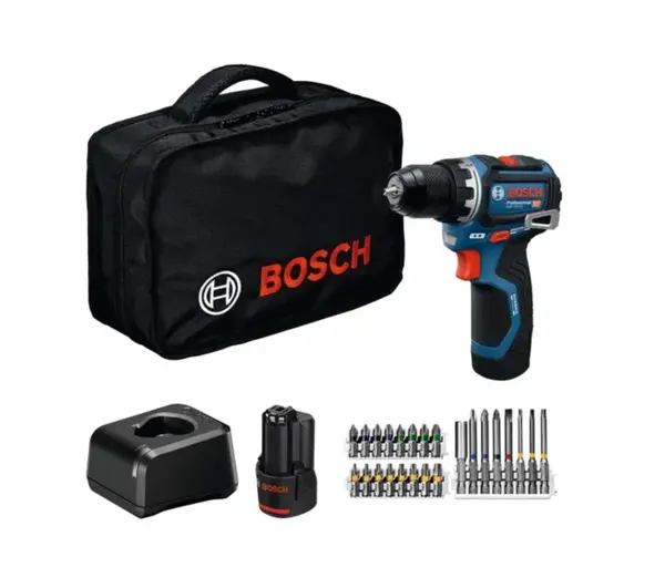 Bosch - 12V AKU vŕtací skrutkovač GSR 12V-32 s príslušenstvom, 2x aku 2,0 Ah Li-Ion, nabíjačka 06019N7006