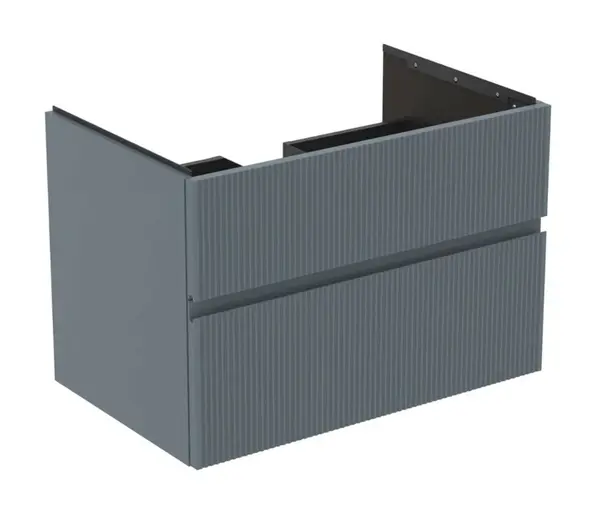 Ideal Standard Finesse - Umývadlová skrinka, 80x51x55 cm, 2 zásuvky, Ribbed Matt ashblue E3396UQ