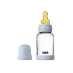 BIBS antikoliková sklenená fľaša s kaučukovým cumlíkom 120ml - Baby Blue