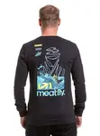 Meatfly pánské tričko s dlouhým rukávem Dakar Blue / Black | Modrá | Velikost S | 100% bavlna