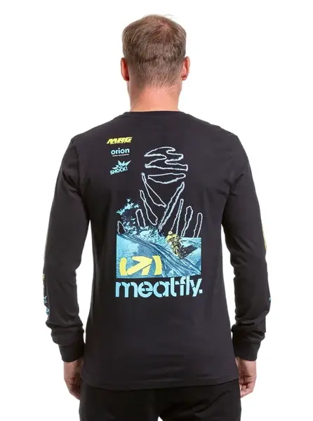 Meatfly pánské tričko s dlouhým rukávem Dakar Blue/Black | Modrá | Velikost S