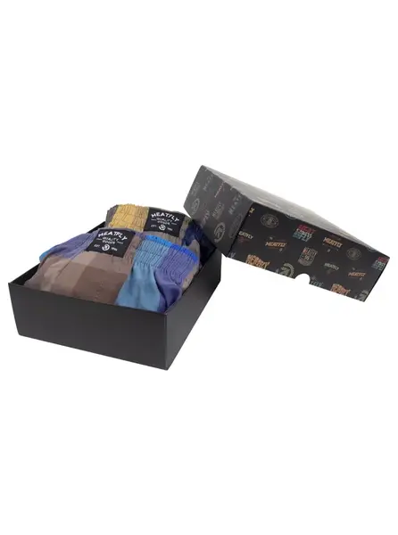 Meatfly pánské boxerky Doug Brown / Blue Gift Pack | Hnědá | Velikost L