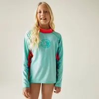 Dětské koupací tričko regatta hoku ii tyrkysová/růžová 122-128