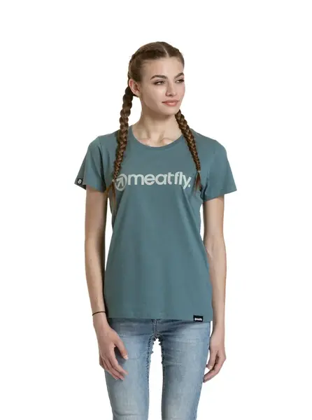 Meatfly dámské tričko Ladies MF Logo North Atlantic | Zelená | Velikost M | 100% bavlna