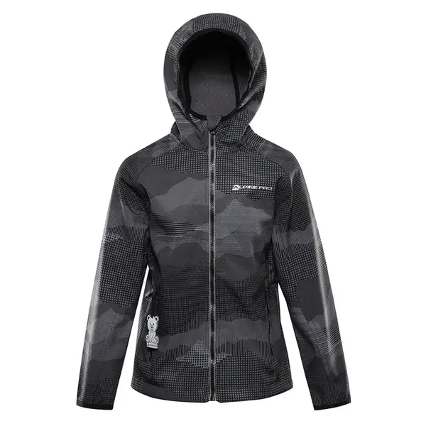 Dětská softshellová bunda s membránou alpine pro ezoro černá 128-134