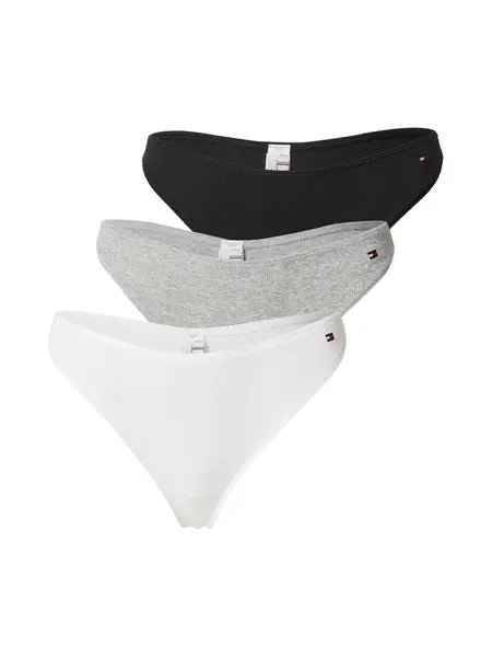 Tommy Hilfiger Underwear Tangá  sivá melírovaná / čierna / biela