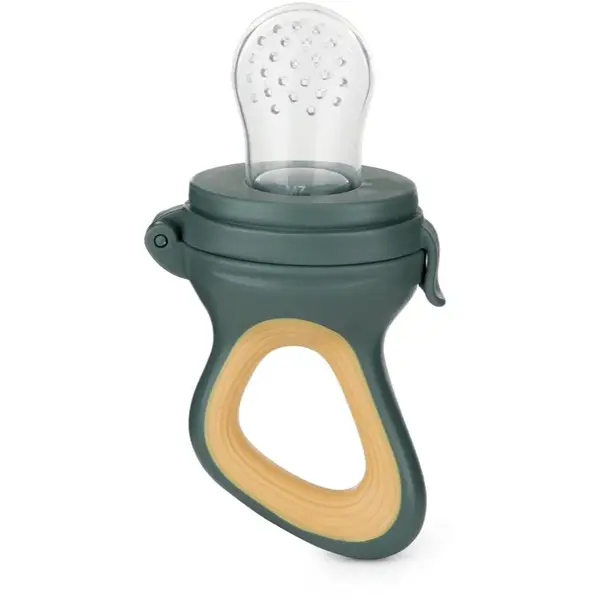 Petite&Mars Silicone Food Feeder 6m+ krmící kousátko Green&Ochre 1 ks