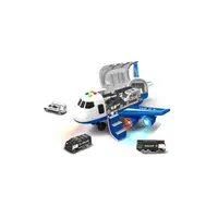 Policejní letadlo s nákladním prostorem + 3 autíčka 1:64