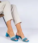 Gemre Blue elegant block heels with rhinestones Maritto