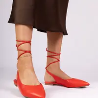 Gemre Red flat eco-leather pumps Terry