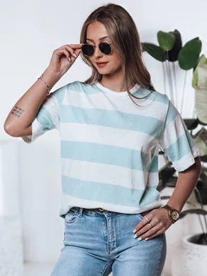 T-shirt damski ALMIN turkusowy Dstreet