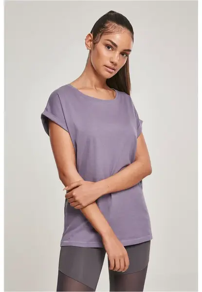 Women's T-shirt with extended shoulder dusty purple