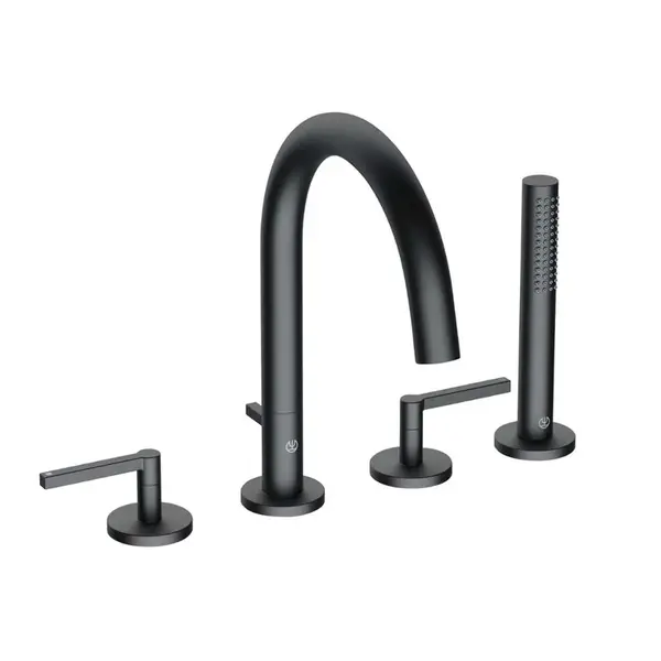 Kludi Nova Fonte - Baterie na okraj vany, 4-otvorová instalace, matná černá 204253915