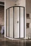 Ravak Supernova - Čtvrtkruhový sprchový kout čtyřdílný SKCP4-80, 78-80 cm, černá/čiré sklo 3114O302Z1