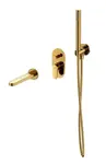 Cersanit Inverto - Vanová baterie pod omítku, 3-otvorová instalace, s tělesem, s příslušenstvím, zlatá S952-045