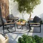 Ambia Garden ZAHRADNÍ SADA 4dílné, dřevo, kov, textil