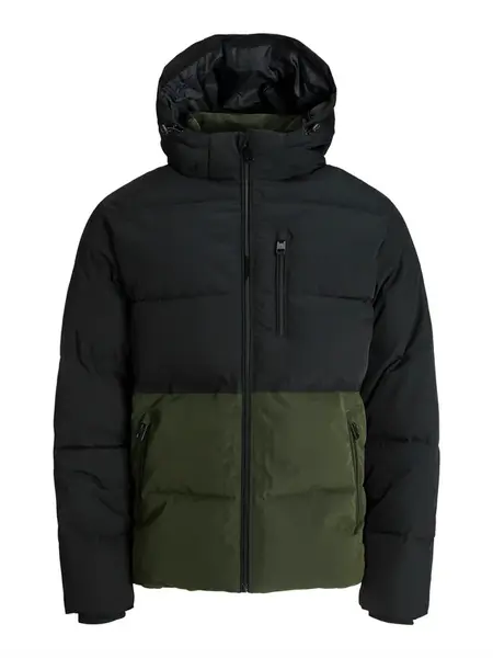 JACK & JONES Zimná bunda 'EOWEN'  olivová / čierna