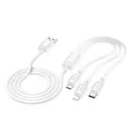 Hoco kabel 3v1 USB - Lightning / Micro USB / USB-C, 1 m, bílý
