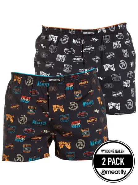 Meatfly pánské trenýrky Agostino H - Badges | Černá | Velikost S