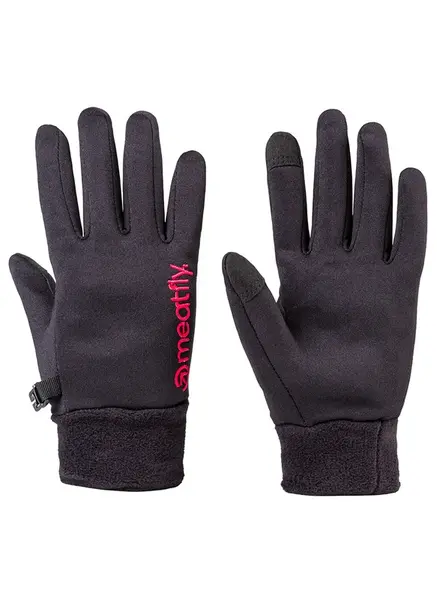 Meatfly dámské rukavice Ladies Powerstretch Black Pink | Černá | Velikost M
