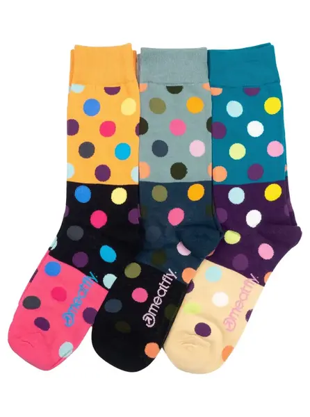Meatfly ponožky Lexy Triple Pack Orange Dots | Mnohobarevná | Velikost S/M